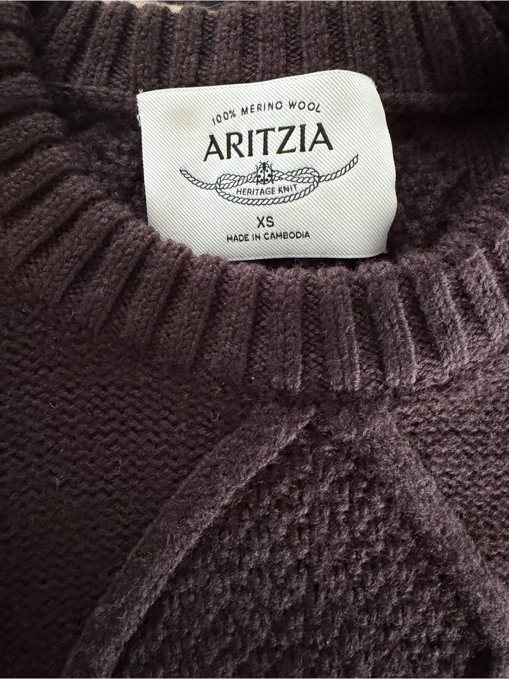 Aritzia Merino Wool Sweater Heritage Knit BNWOT